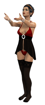 Retro Pinup Style3 D Model