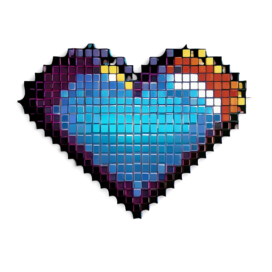 Retro Pixel Heart Png 05252024