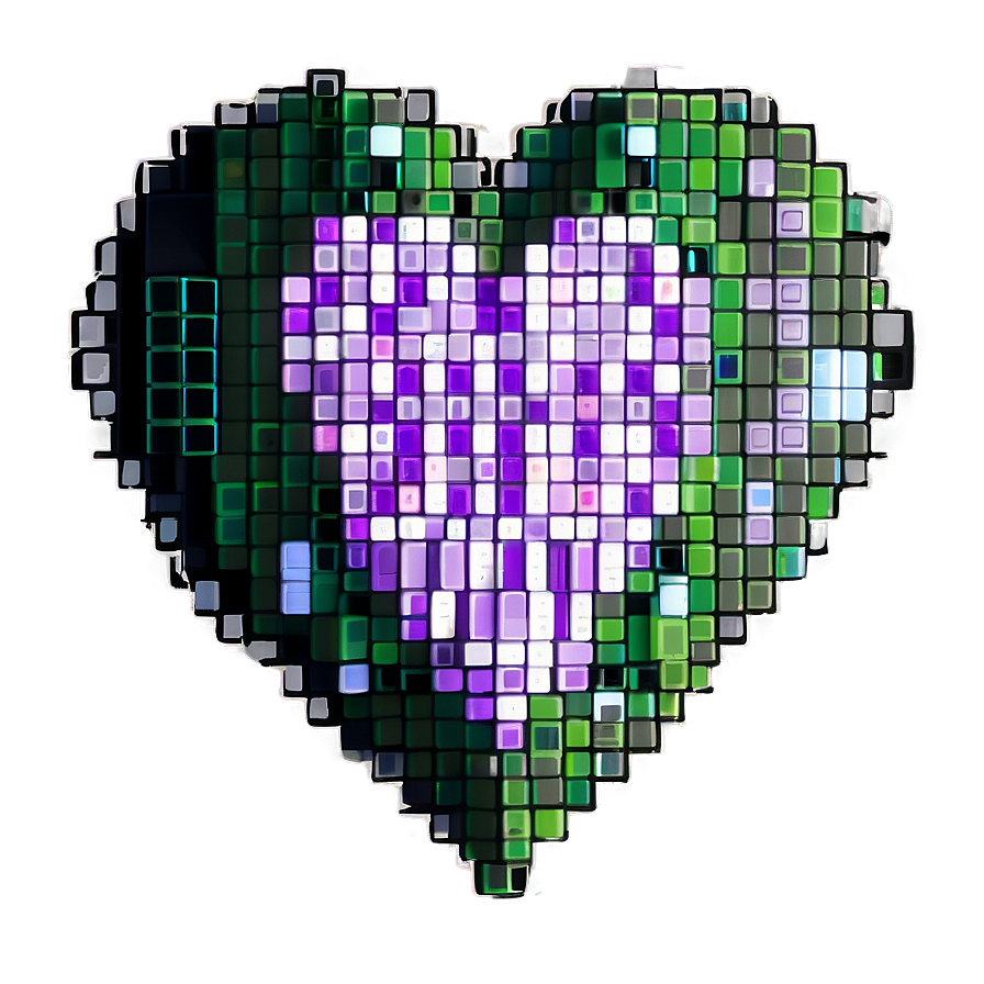 Retro Pixelated Heart Png 06242024