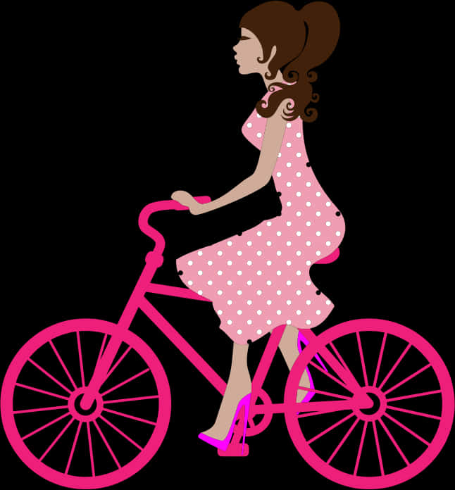 Retro Polka Dot Dress Bike Ride