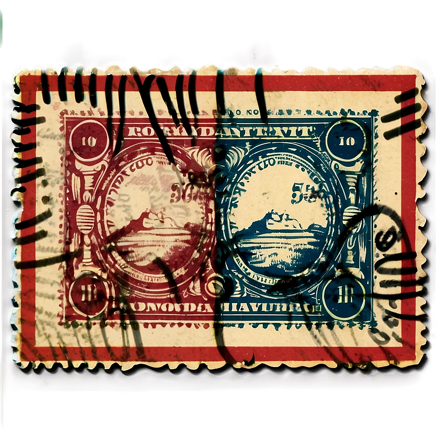 Retro Postcard Stamp Png 48