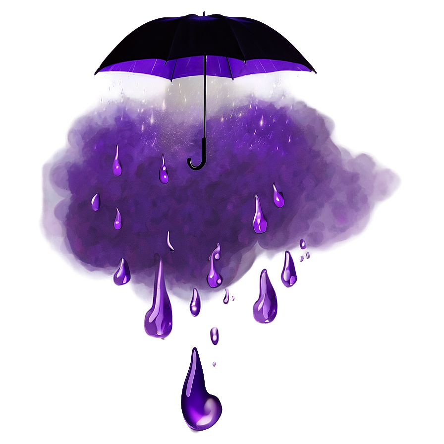 Retro Purple Rain Aesthetic Png Llj53