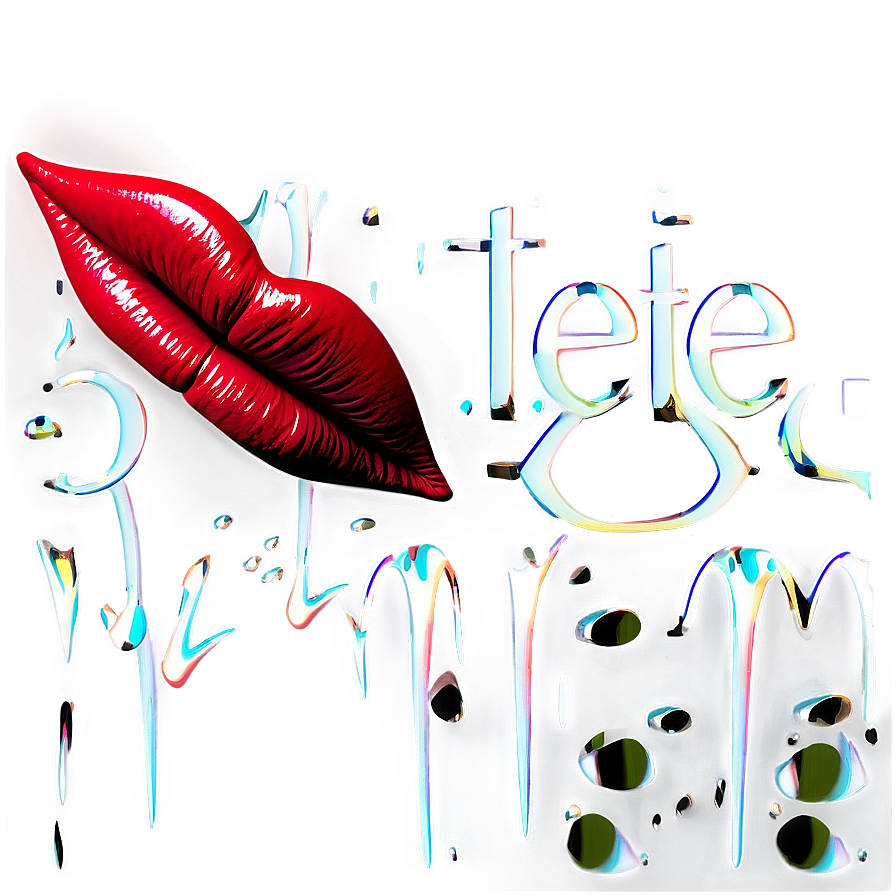 Retro Red Lips Style Png Avm