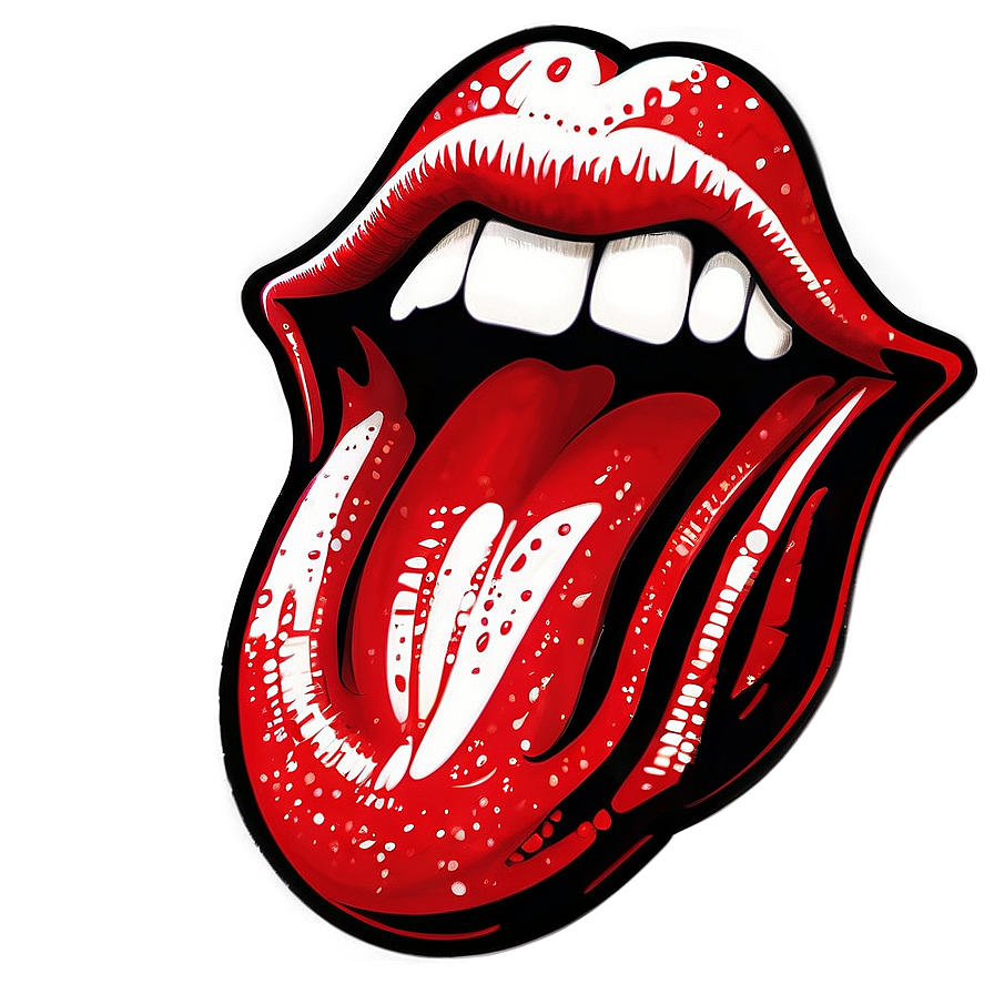 Retro Rolling Stones Tongue Art Png Xic