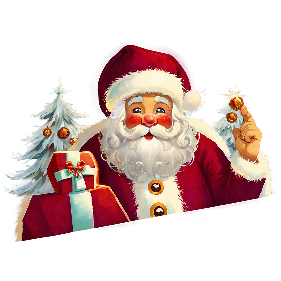 Retro Santa Claus Png Koq