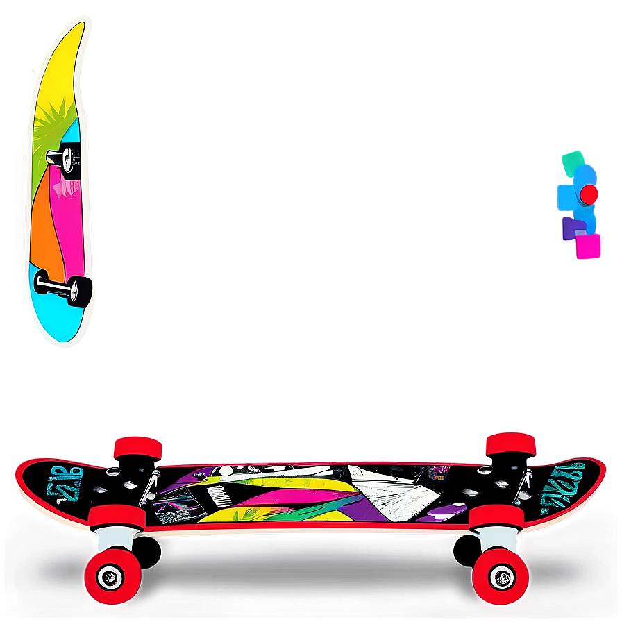 Retro Skateboard Deck Graphic Png 25