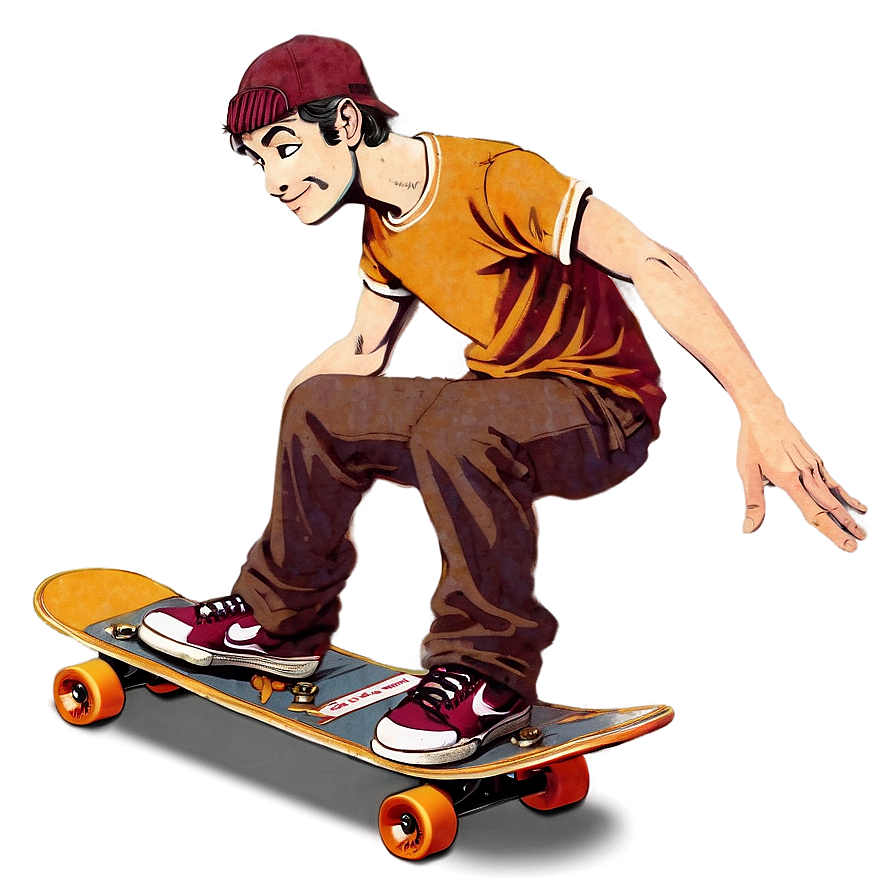 Retro Skateboarding Png Jcd4