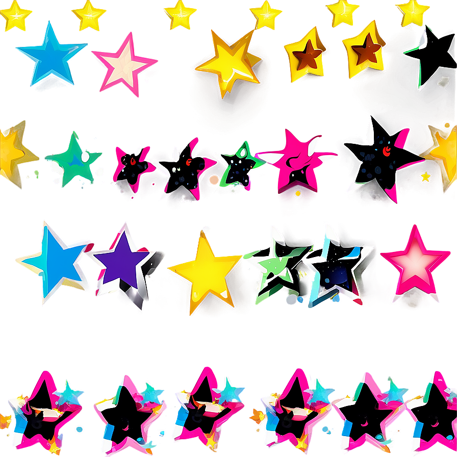 Retro Stars Transparent Png Pte