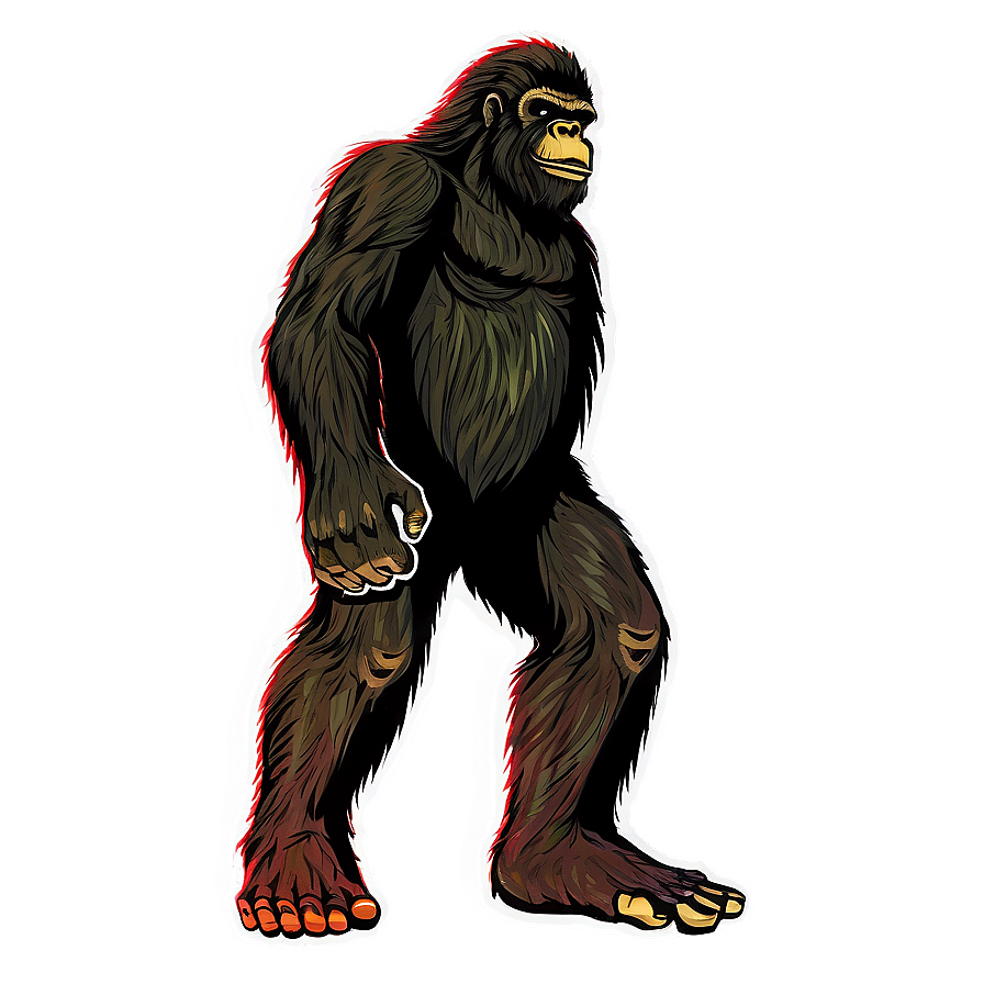 Retro Style Bigfoot Sticker Png Qxy7