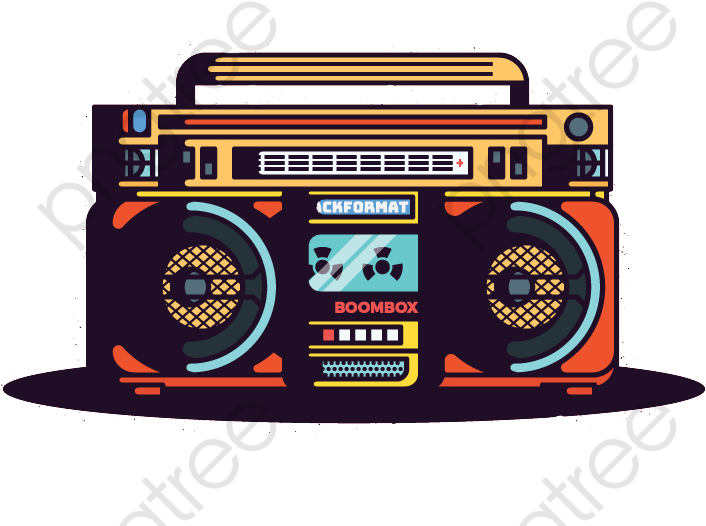 Retro Style Boombox Illustration