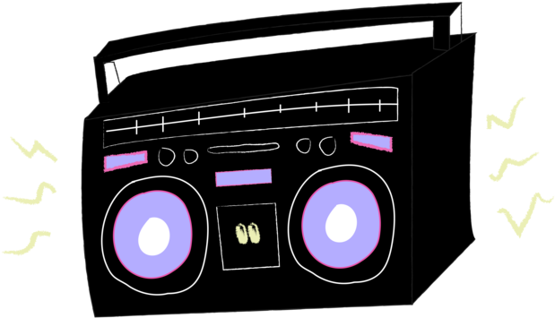 Retro Style Boombox Illustration