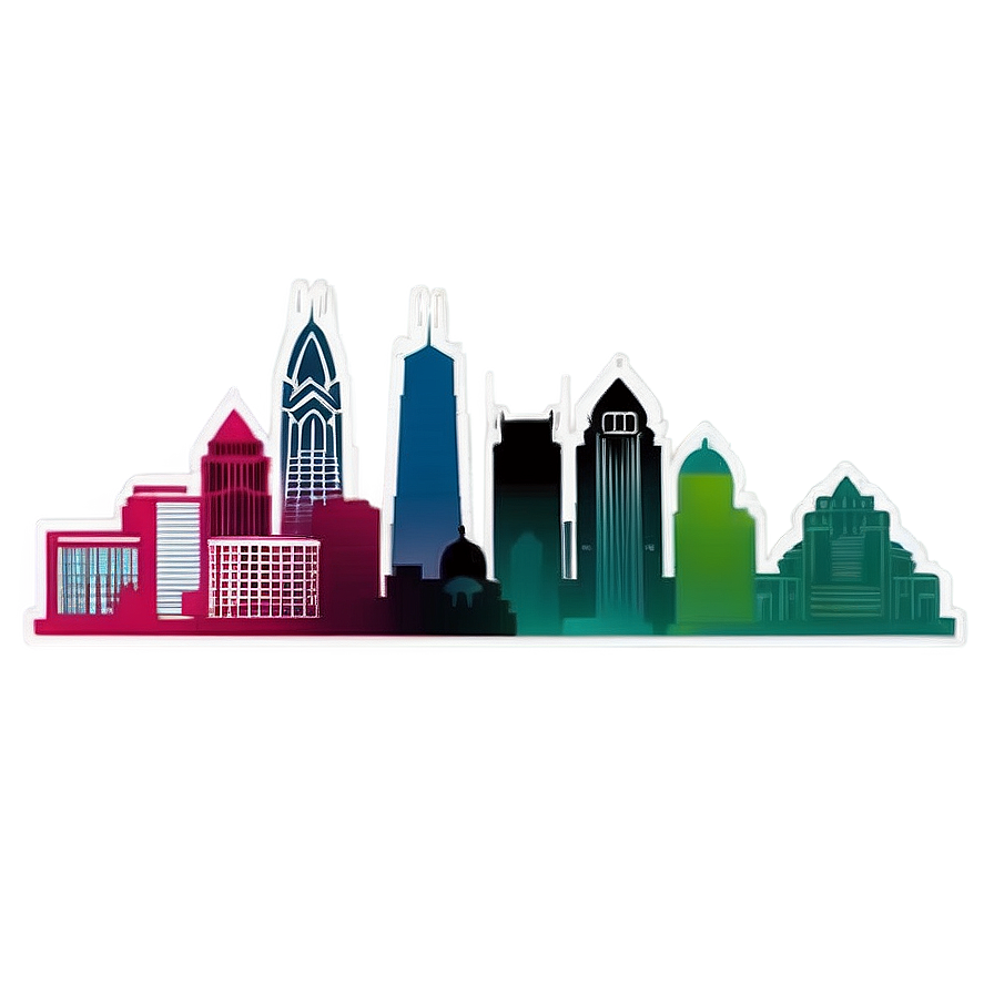 Retro Style Philadelphia Skyline Png Xsi13