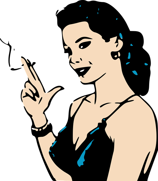 Retro Style Smoking Lady