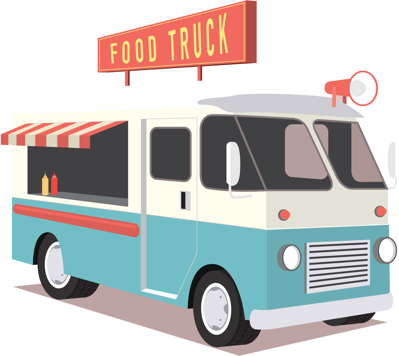 Retro Styled Food Truck Illustration