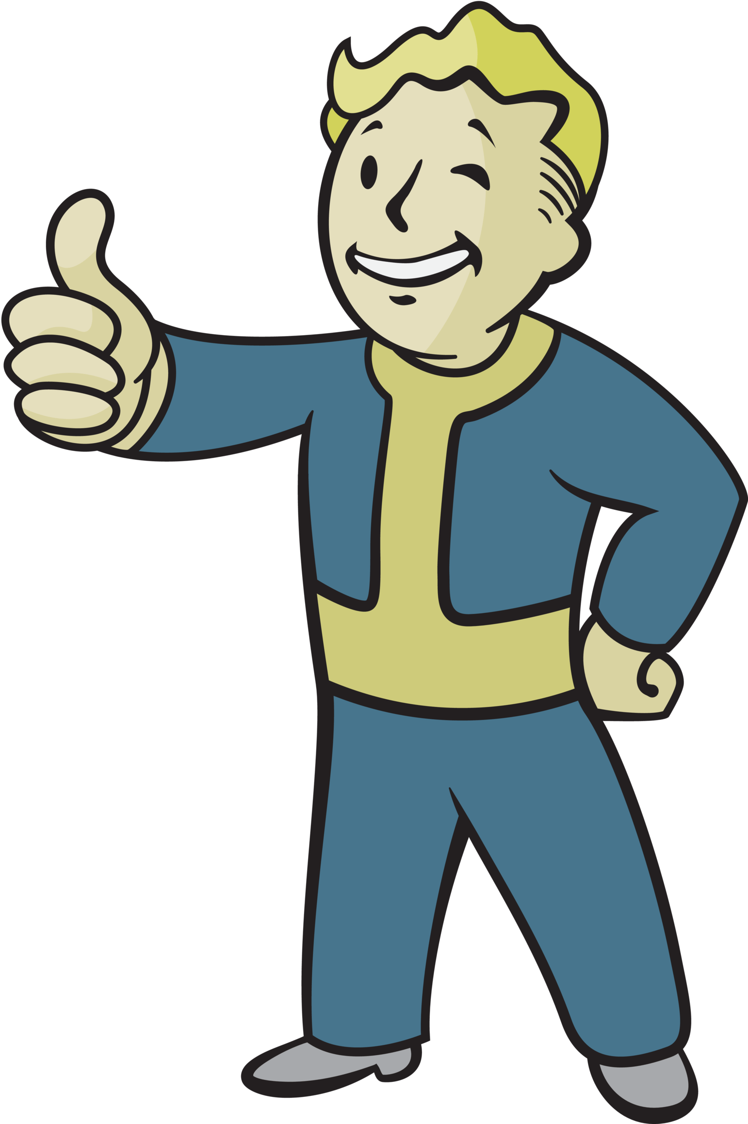 Retro Styled Thumbs Up Character