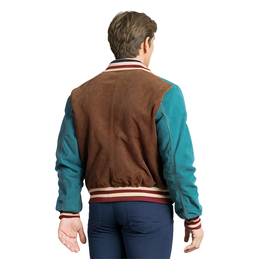 Retro Suede Bomber Jacket Png Fgo94