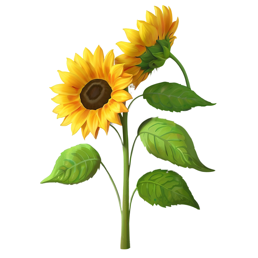 Retro Sunflower Picture Png Xko61