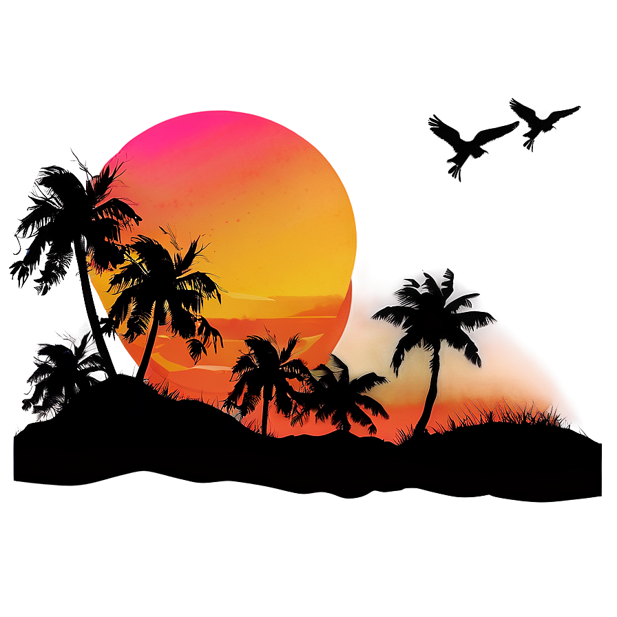 Retro Sunset Graphic Png 06242024