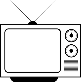 Retro T V Icon Blackand White