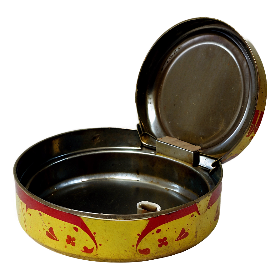 Retro Tin Ashtray Png 06262024