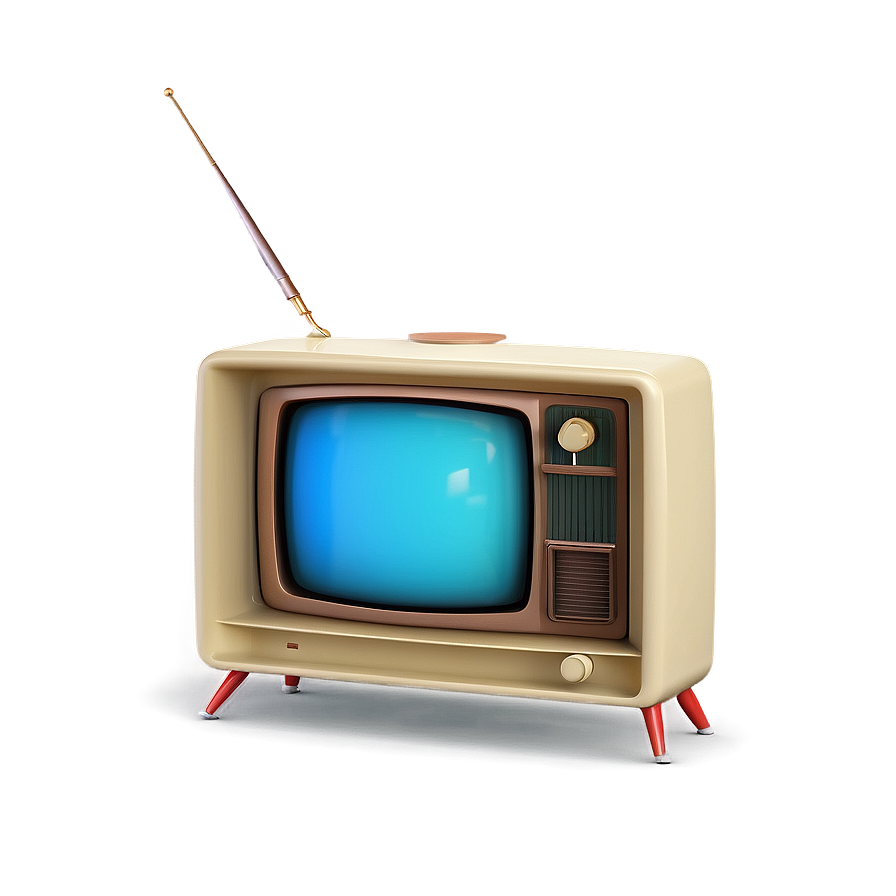 Retro Tv Set With Antenna Png Nht53