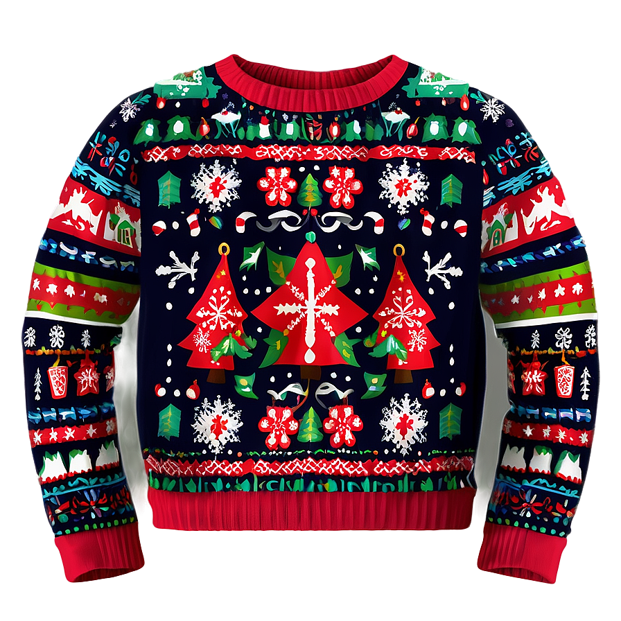 Retro Ugly Christmas Sweater Png Wwa93