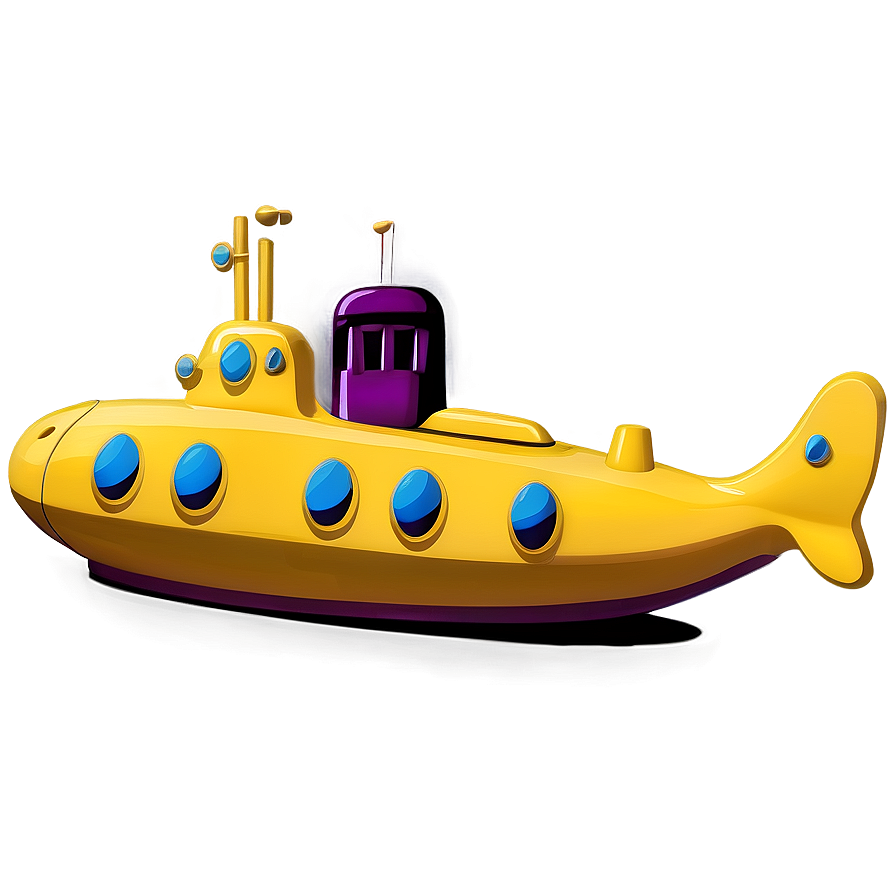 Retro Yellow Submarine Design Png Uva