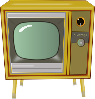 Retro Yellow Television Cartoon