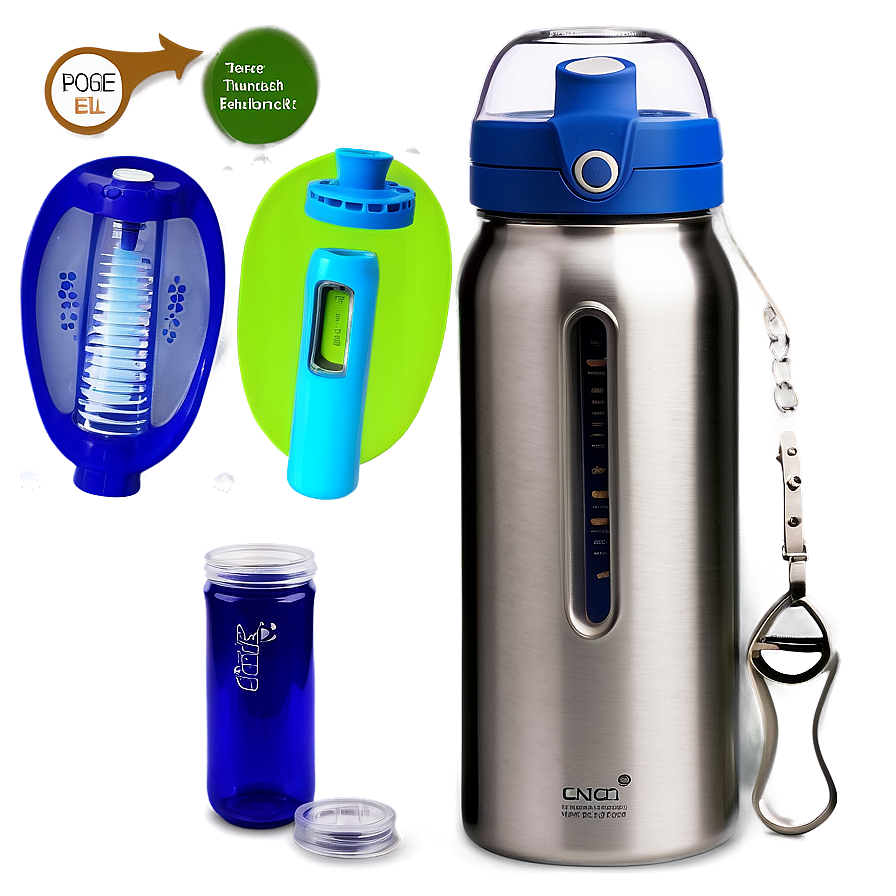 Reusable Water Bottle With Temperature Display Png 93