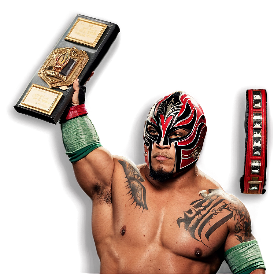 Rey_ Mysterio_ Holding_ Championship_ Belt