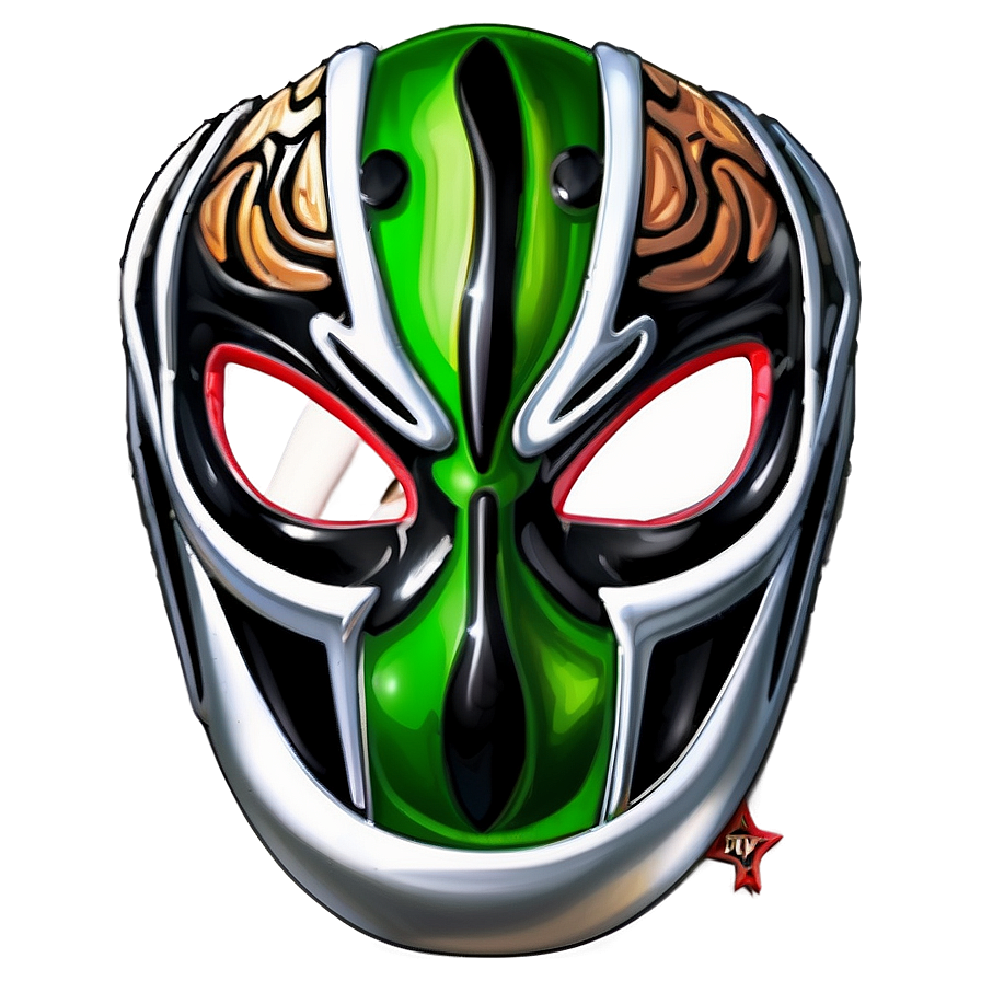 Rey Mysterio Wrestling Mask Illustration