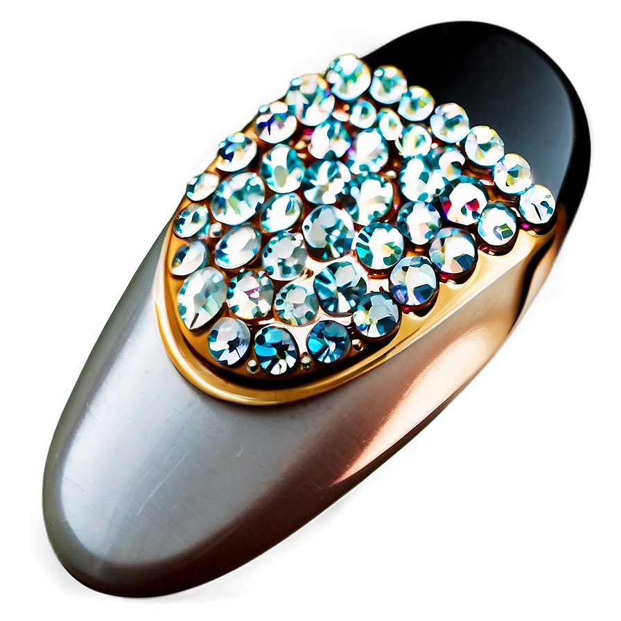 Rhinestone Single Acrylic Nail Png 06272024