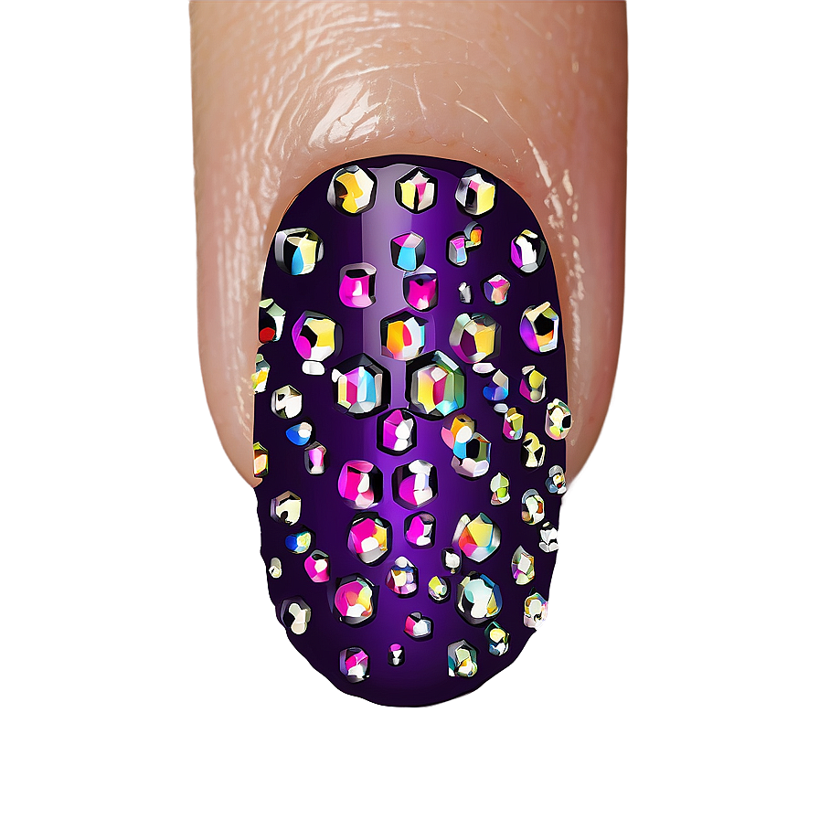 Rhinestone Single Acrylic Nail Png Wcm57