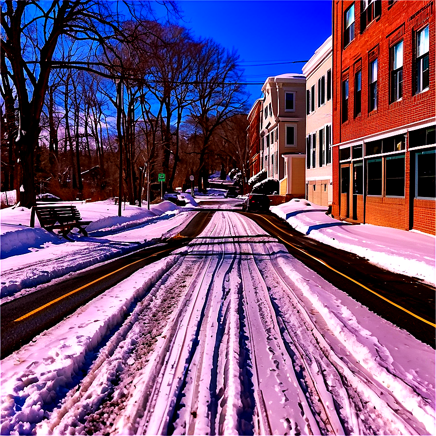 Rhode Island Snow Covered Street Png 06202024