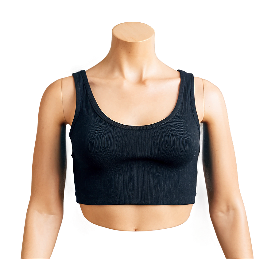 Ribbed Black Crop Top Png 06282024