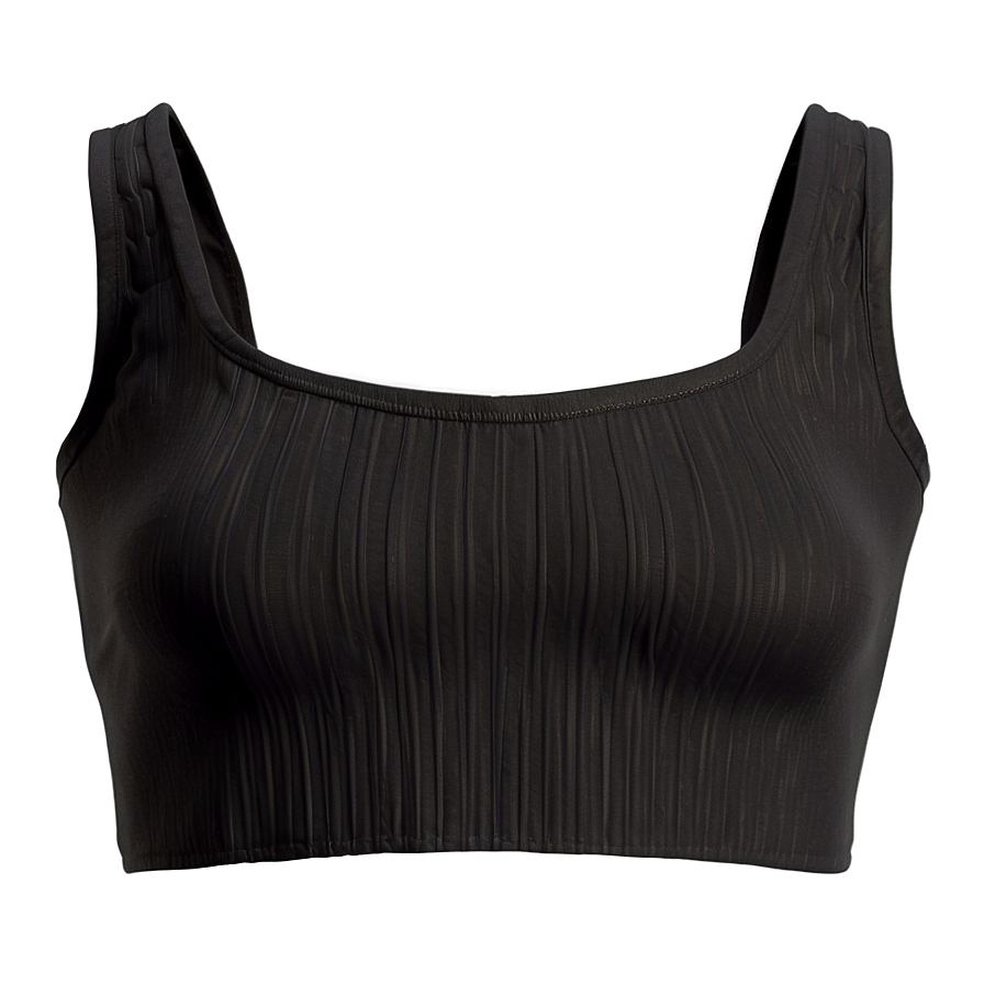 Ribbed Black Crop Top Png Goc98