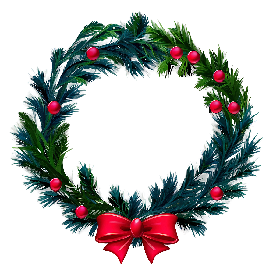 Ribbon Christmas Wreath Png Vvp4