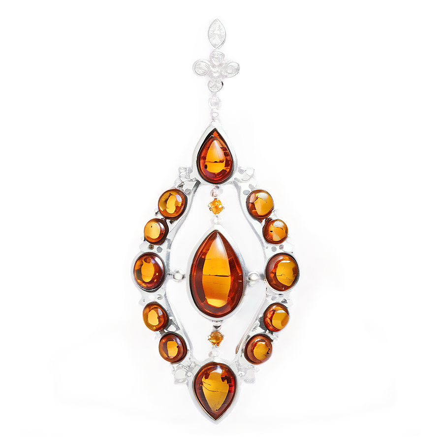 Rich Amber Brooch Png Ivf22