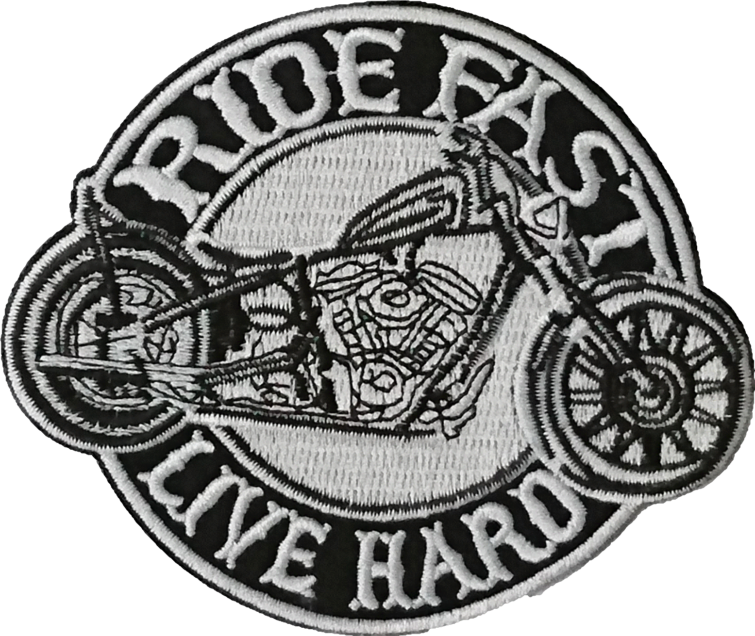 Ride Fast Live Hard Motorcycle Patch