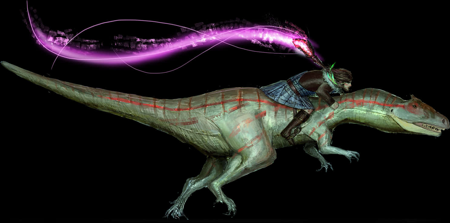 Rider_on_ Illuminated_ Dinosaur