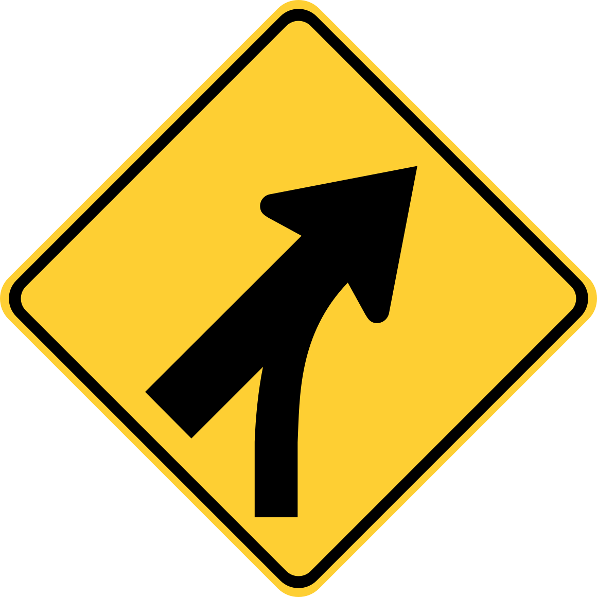 Right Turn Arrow Road Sign