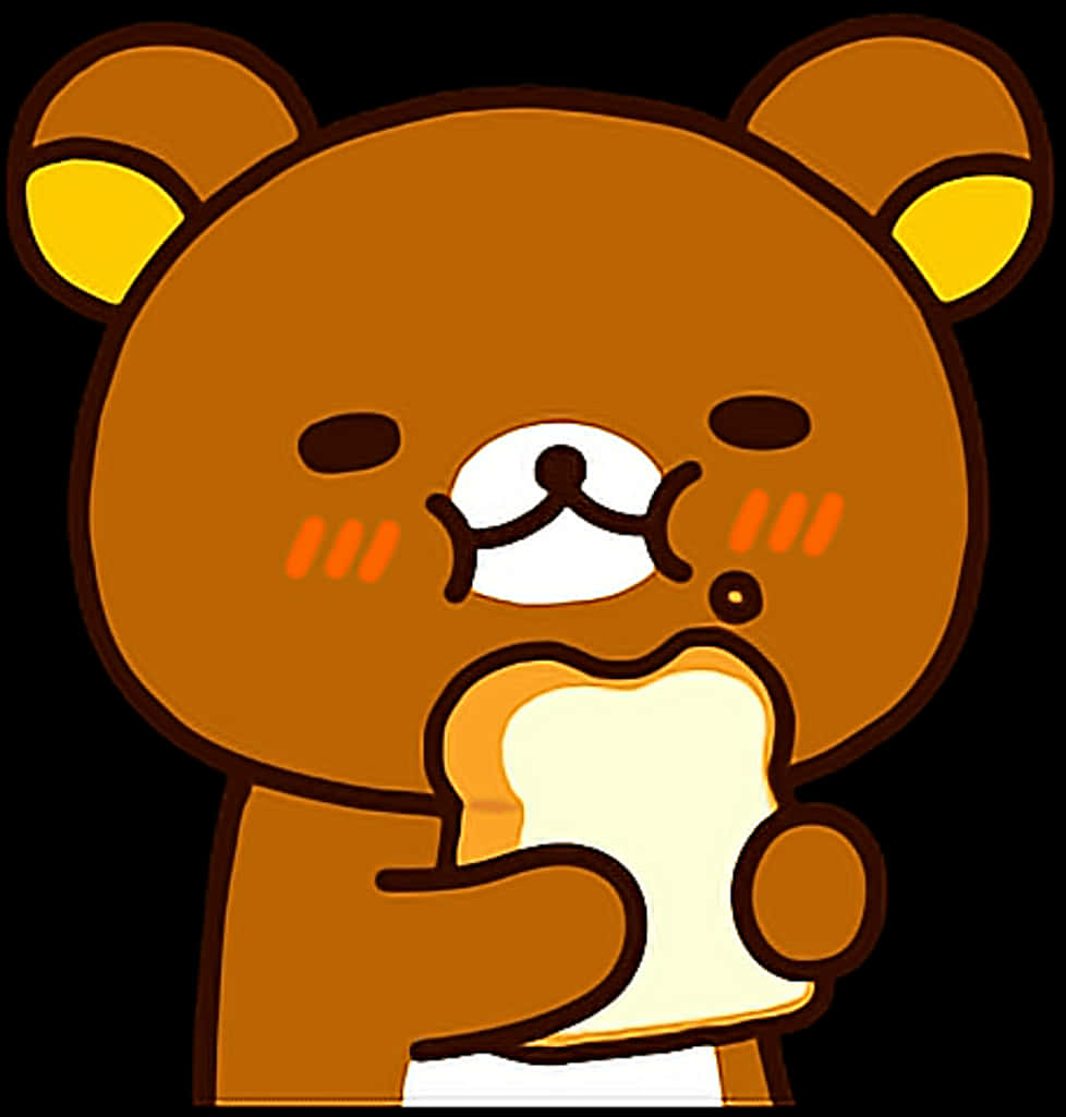 Rilakkuma Eating Bread Cartoon