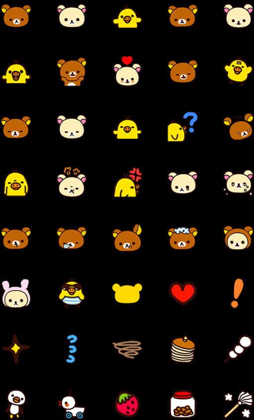 Rilakkuma Emoji Pattern Background