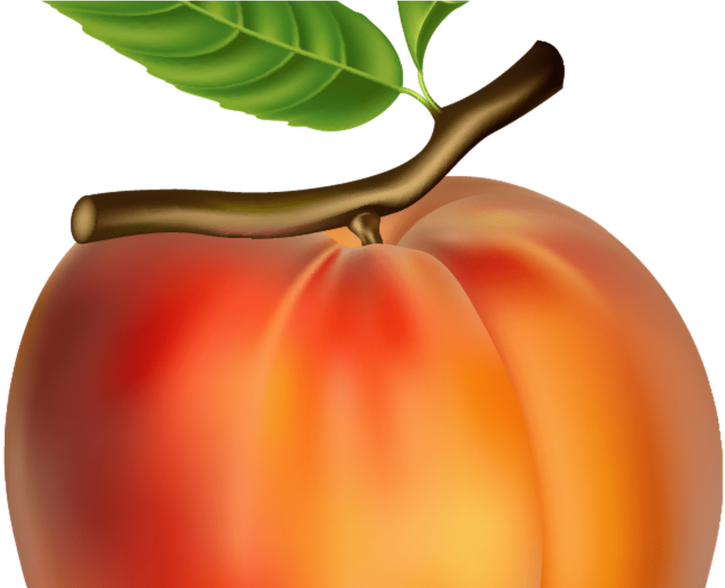 Ripe Peach With Leaf