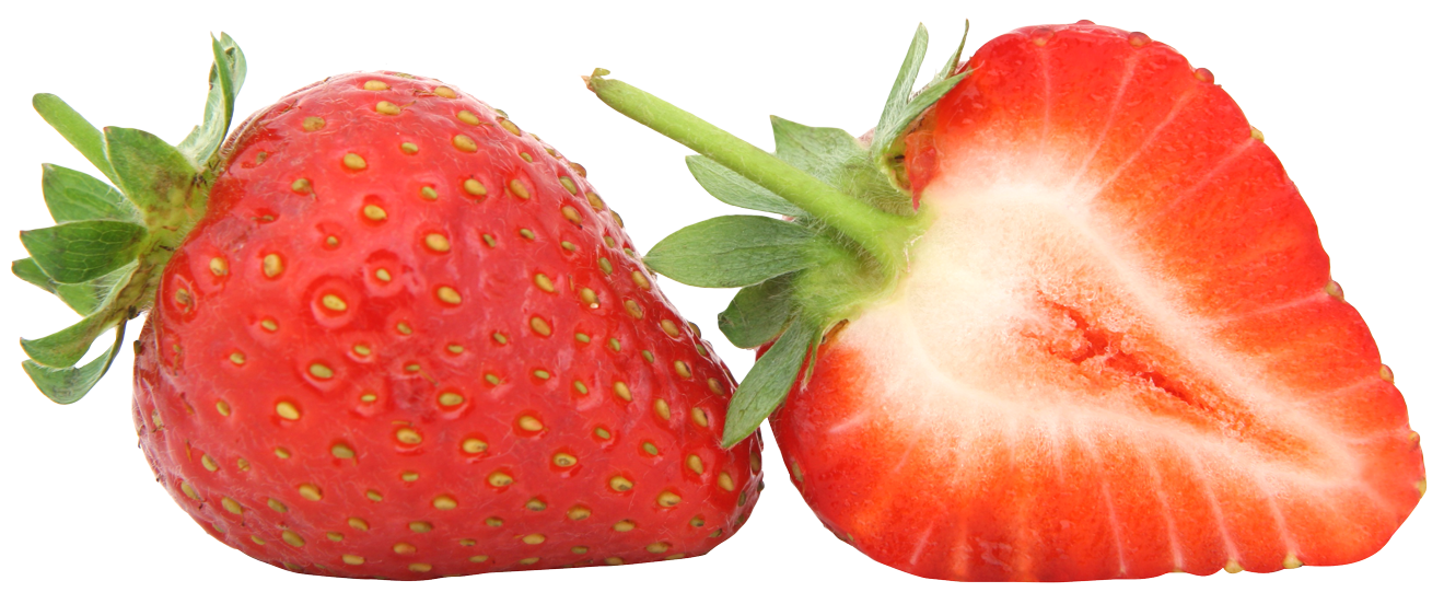 Ripe Strawberryand Cross Section