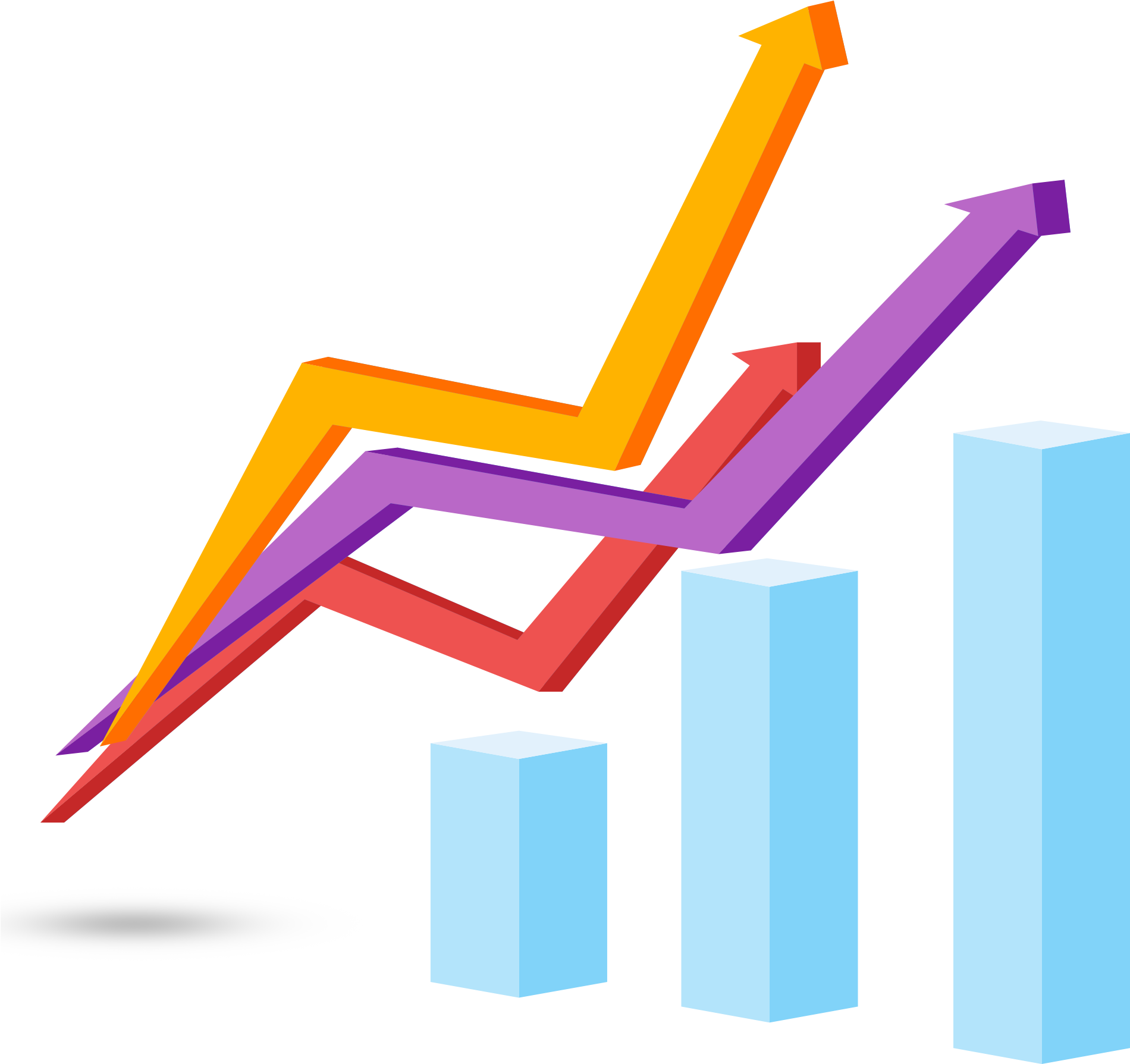 Rising Arrows Graph Illustration