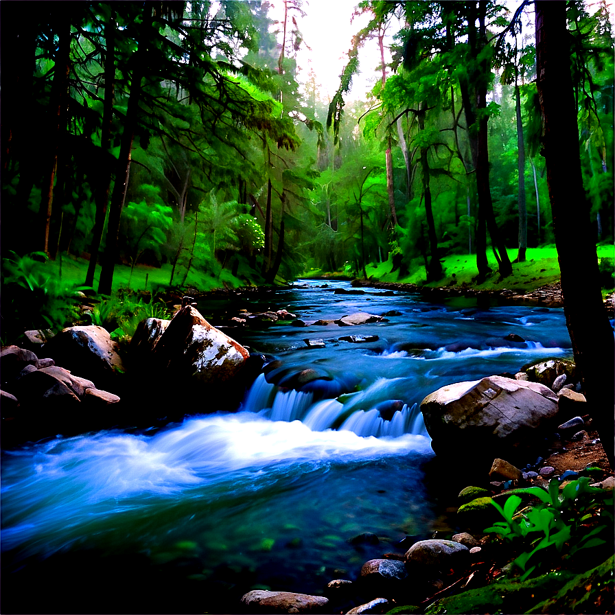 River Through Woods Png Nss