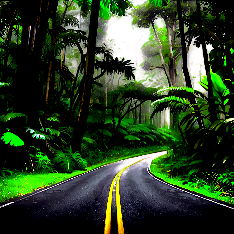 Road In Rainforest Png Taq