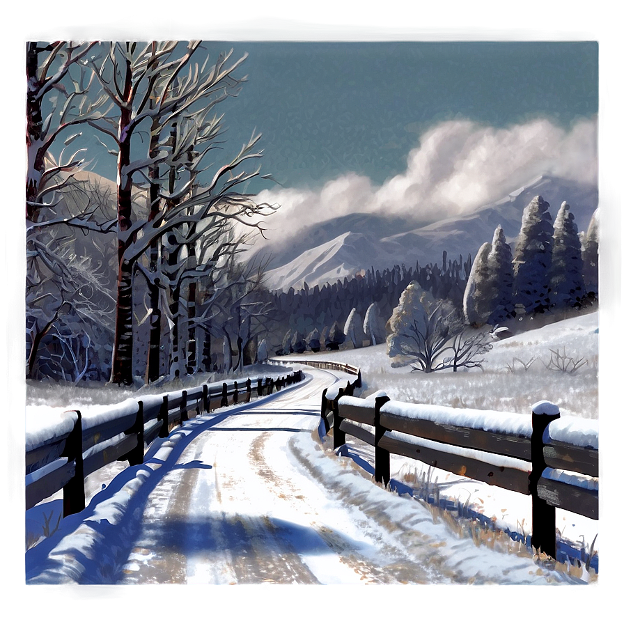 Road In Winter Png Emm