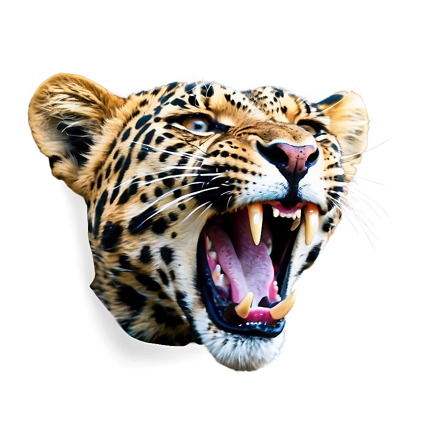 Roaring Leopard Face Png 45